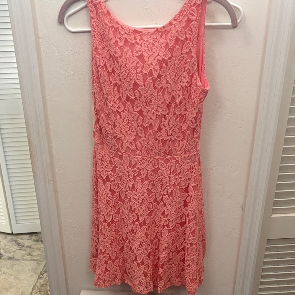 Elegant Pink Lace Dress